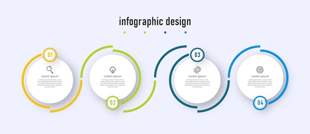 Proces Biznesowy Infografika Płaski Element Szablon Projektu