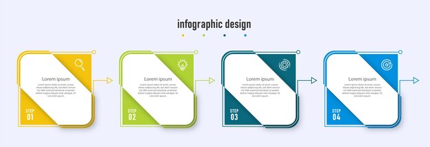 Plik wektorowy proces biznesowy infografika płaski element szablon projektu