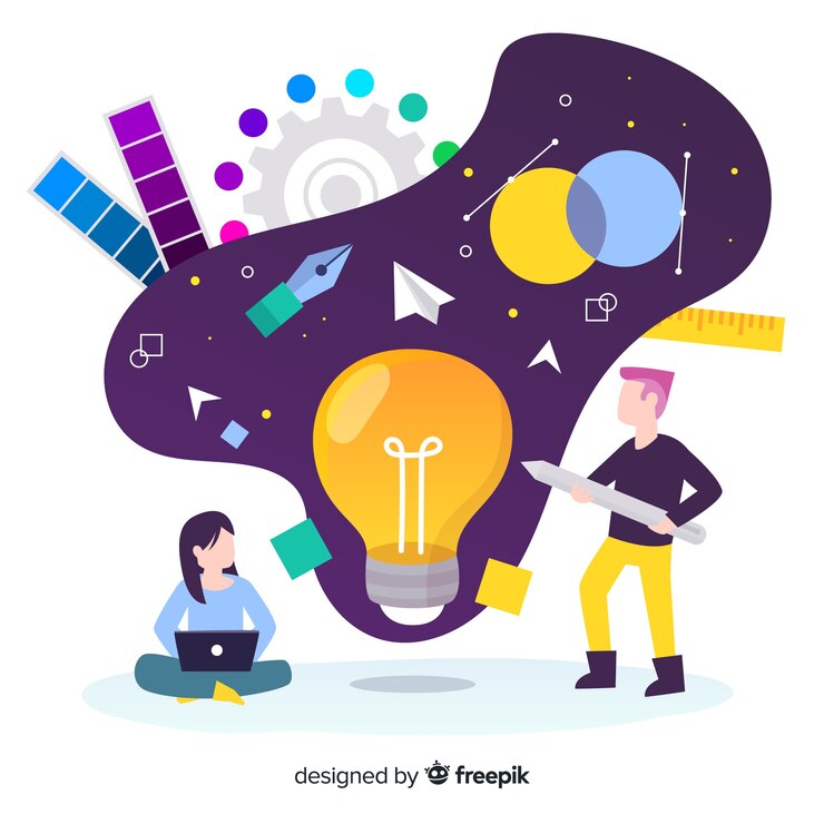 Wektor proces tworzenia grafiki