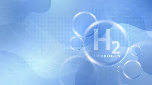 Produkcja wodoru H2 źródło energii odnawialnej odnawialna energia ekologiczna energia wodorowa zasilana odnawialną energią elektryczną z cząsteczką wody w konstrukcji wektorowej w stylu przezroczystym