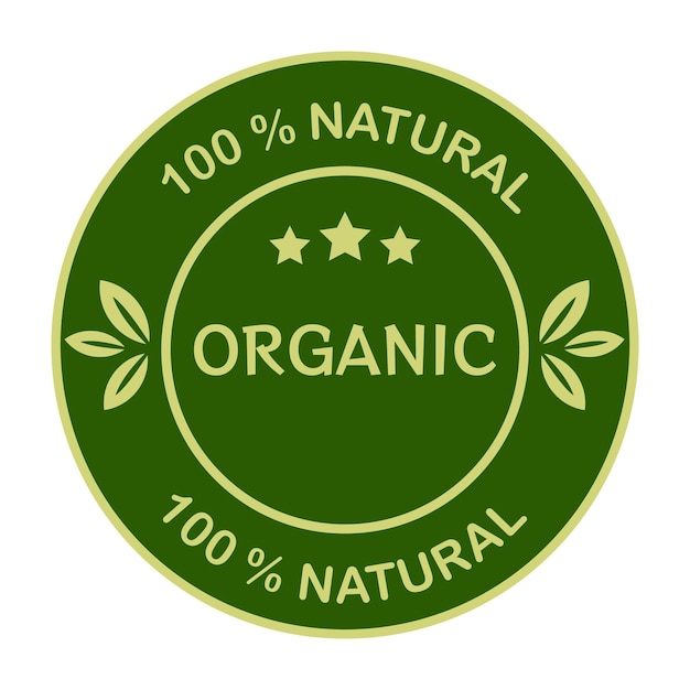 Produkt Ekologiczny. Szablon Logo Z Zielonymi Liśćmi Dla Produktów Ekologicznych I Ekologicznych. Wektor.