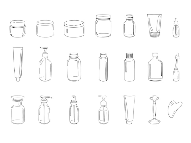 Plik wektorowy produkty kosmetyczne wektor grafik tuby słoiki butelki i pudełka na kosmetyki