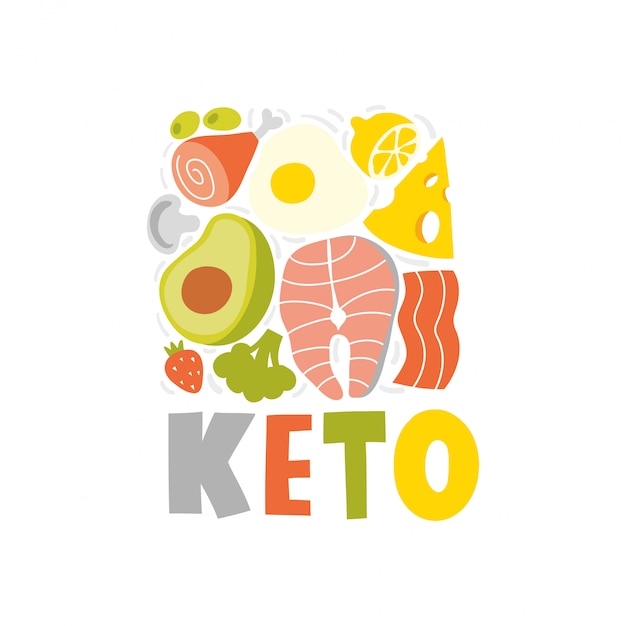 Plik wektorowy produkty na diecie ketogenicznej