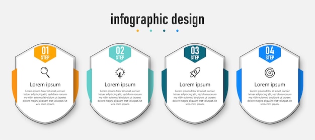 Profesjonalne Kroki Infografiki Na Osi Czasu Szablon Elementu Projektu