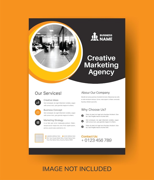 Profesjonalny Biznes Flayer Design Marketing Abstract Flyer Modern One Pager Template