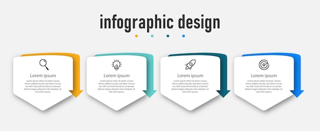 Profesjonalny Elegancki Krok Infografika Projekt Elegancki Szablon