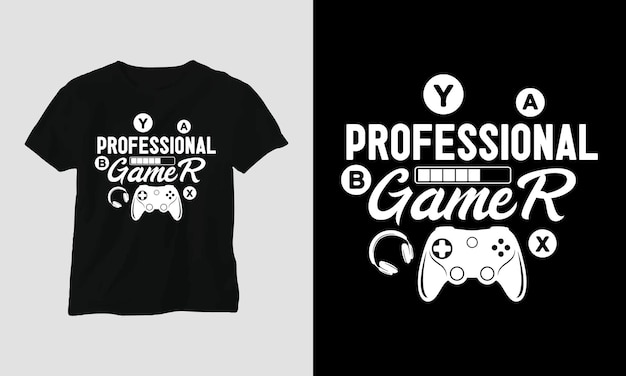 Profesjonalny Gracz - Gamer Cytuje T-shirt I Odzież Projektowanie Typografii