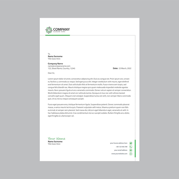 Profesjonalny i nowoczesny projekt papieru firmowego