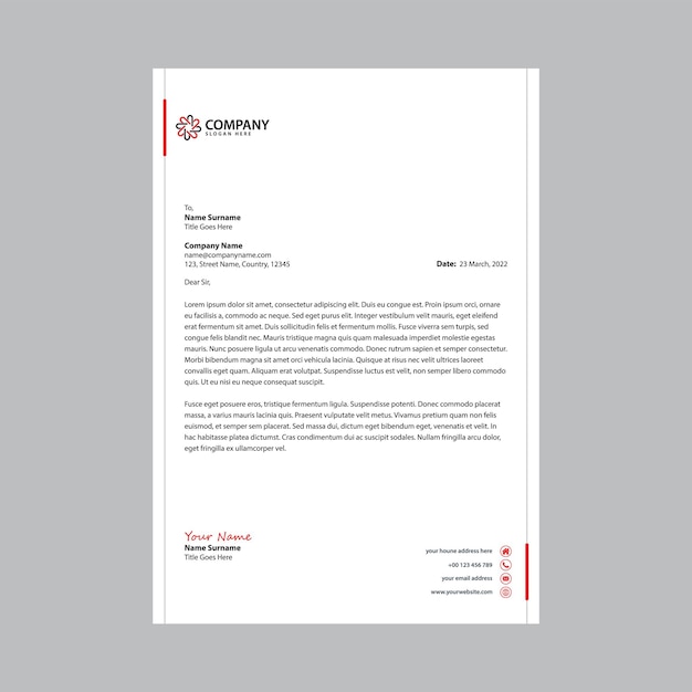 Profesjonalny i nowoczesny projekt papieru firmowego