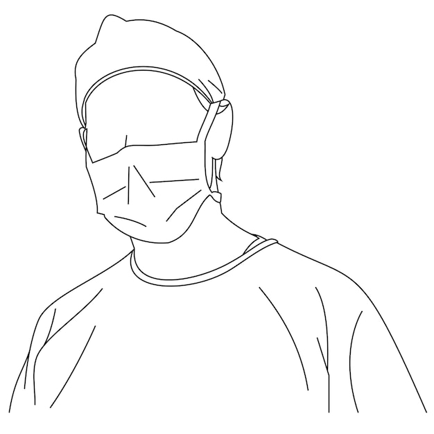 Profesjonalny Lekarz Noszący Chirurgiczne Maski Na Twarz W Celu Ochrony Przed Chorobami Dżumy, Grypą Lub Wirusem