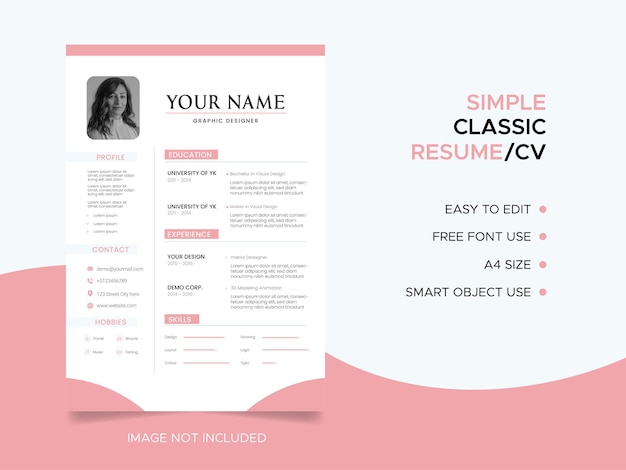 Profesjonalny, nowoczesny i minimalny szablon CV lub CV