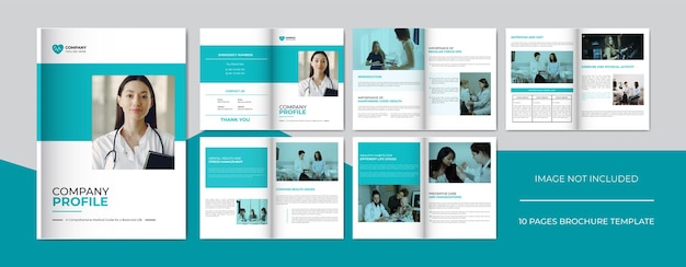 Plik wektorowy profil firmy medycznej lub szablon broszury