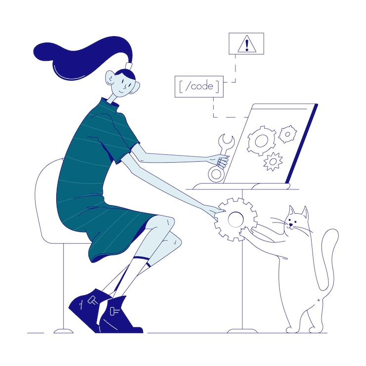 Wektor programista konfiguruje system