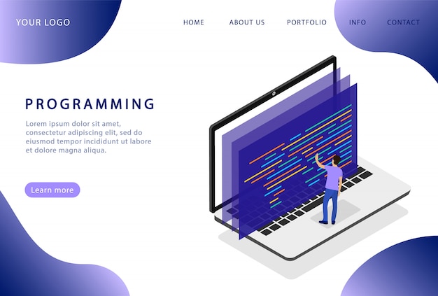 Programowanie Na Laptopie. Rozwój Oprogramowania. Wstęp. Nowoczesne Strony Internetowe Dla Witryn Internetowych.