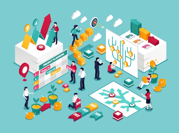 Project planning and business strategy illustration