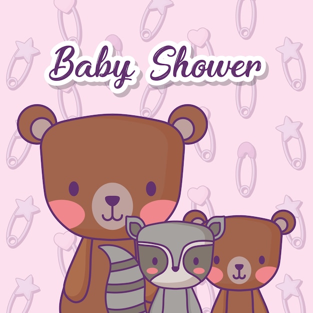 Projekt Baby Shower Z Cute Bear I Szop