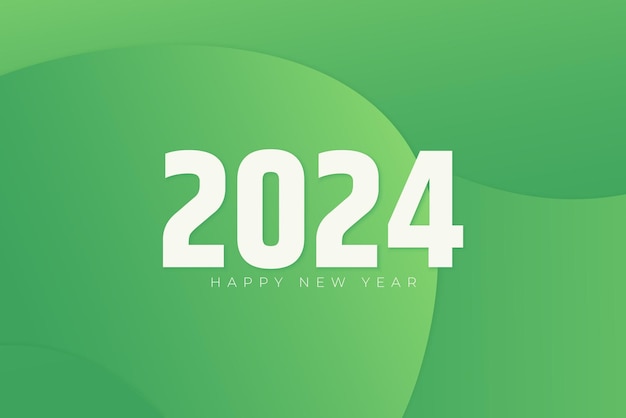 Projekt banera 2024 na zielonym abstrakcyjnym tle