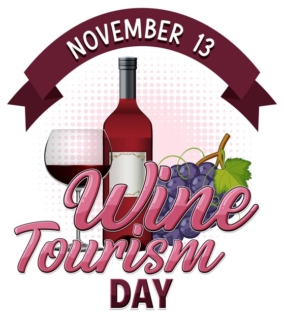Plik wektorowy projekt banera dnia turystyki wina