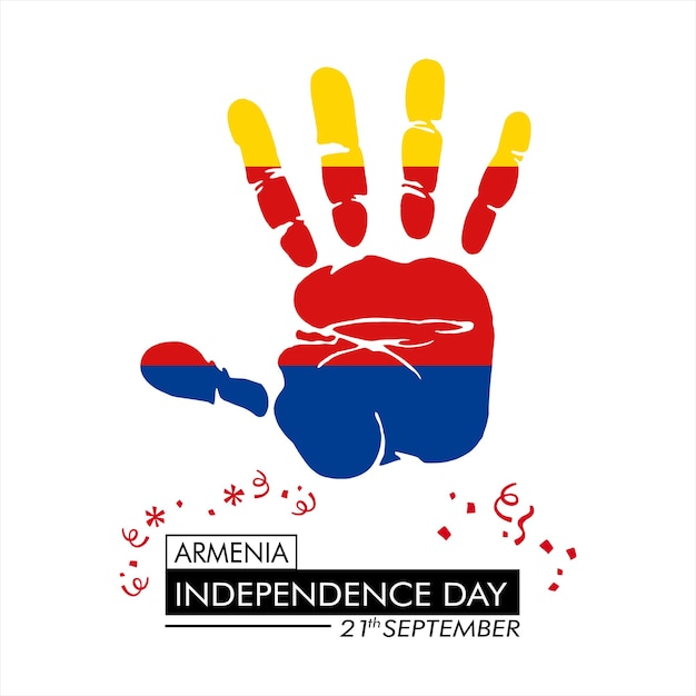 Projekt banera Dzień Niepodległości Armenii i projekt dnia 21 września oraz projekt flagi Armenii