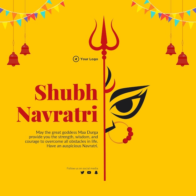Projekt Banera Szablonu Festiwalu Indyjskiego Hinduskiego Shubh Navratri
