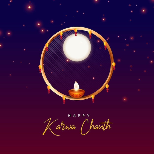 Projekt Banera Szablonu Happy Karwa Chauth