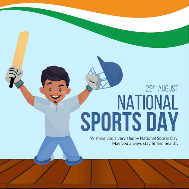 Projekt Banera Szablonu Szczęśliwego Narodowego Dnia Sportu