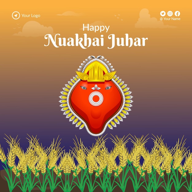 Projekt Banera Szablonu Szczęśliwy Nuakhai Juhar