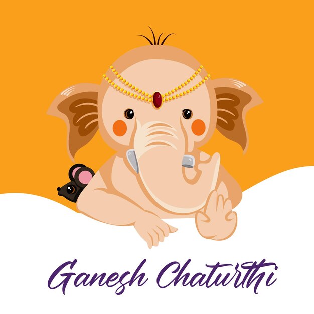 Projekt Banera Szczęśliwy Szablon Festiwalu Ganesh Chaturthi Indian