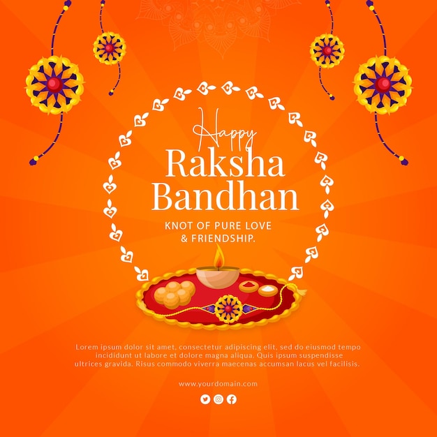 Projekt Banera Szczęśliwy Szablon Festiwalu Raksha Bandhan Indianhan