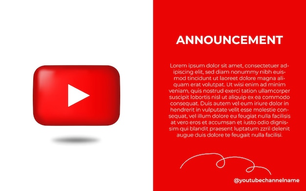 Projekt banera w mediach społecznościowych na YouTube