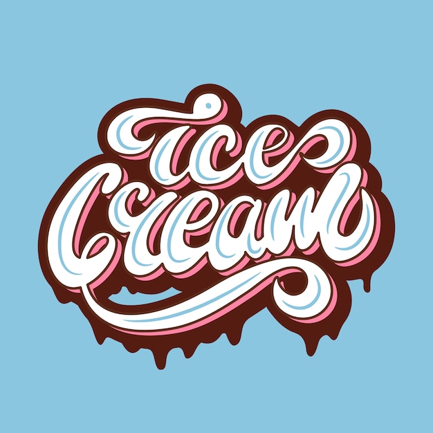 Projekt Banera Z Napisem Ice Cream. Ilustracji Wektorowych.