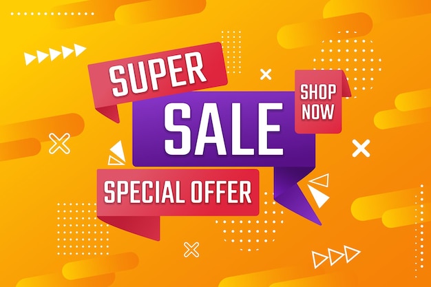 Projekt banerów sprzedażowych Szablon reklamy sprzedażowej na abstrakcyjnym tle Banner wydarzenia promocyjnego Super sale