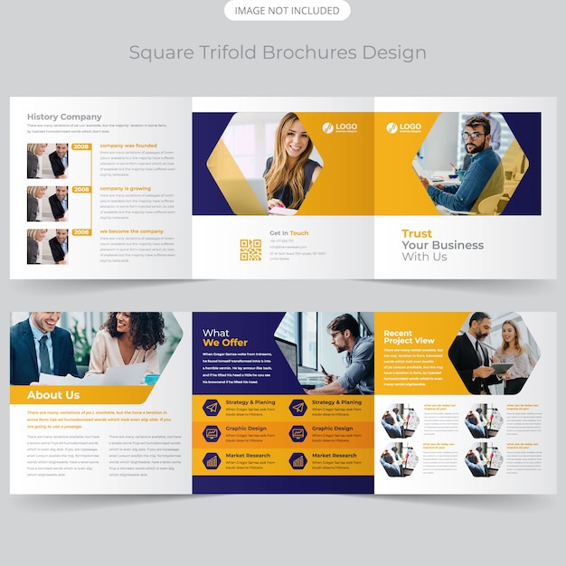 Projekt Broszury Business Square Trifold