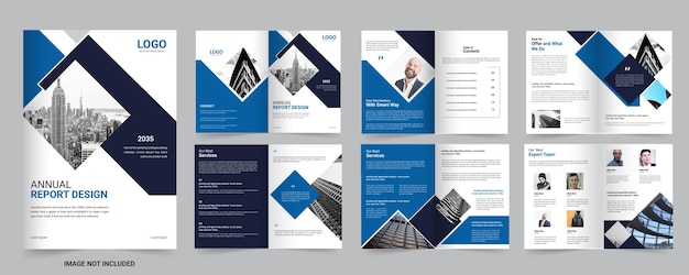 Plik wektorowy projekt broszury sprawozdania rocznego a4 edytowalny szablon broszury