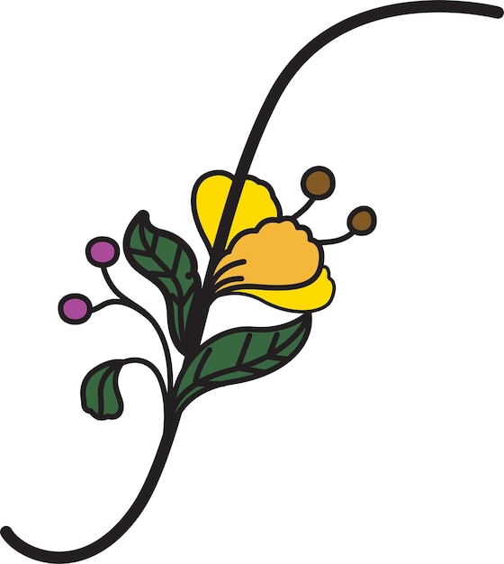 Plik wektorowy projekt czcionki w formie kwiatów nadaje się do tworzenia logo lub do nauczania dzieci