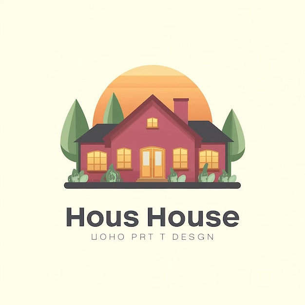 Projekt Domu Płaskiego Logo Templat