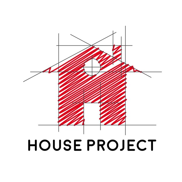 Projekt domu znaków wektorowych