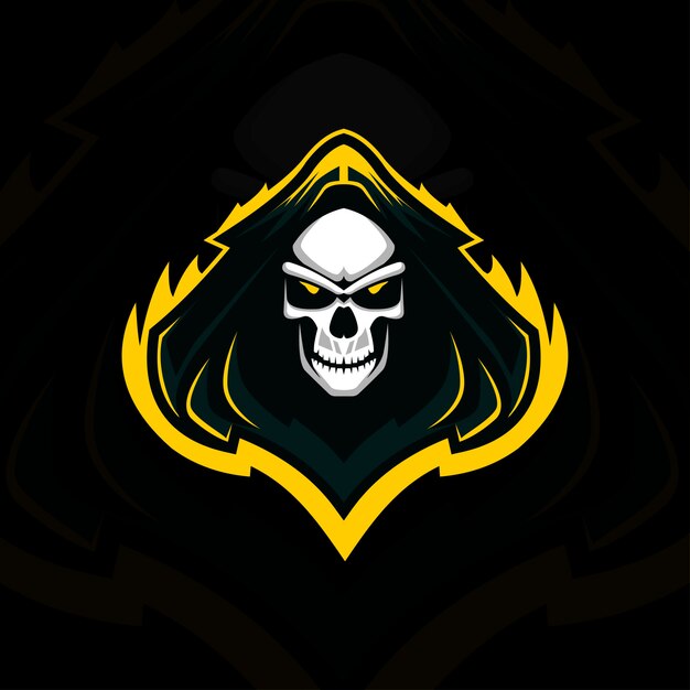 Plik wektorowy projekt e-sportowego logo maskotki head reaper