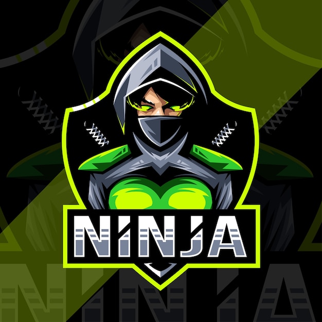 Projekt E-sportowego Logo Maskotki Ninja