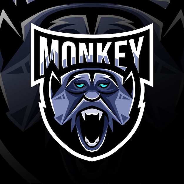 Projekt Esport Logo Maskotka Małpa