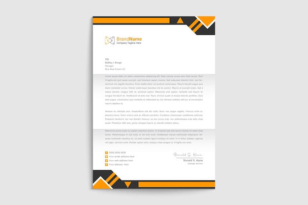 Projekt firmowego papieru firmowego marki korporacyjnej