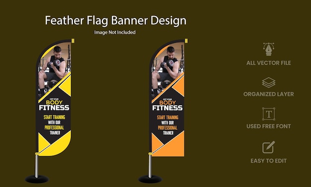 Projekt flagi piórkowej dla reklam sportowych