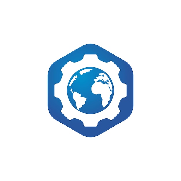 Projekt globalnego logo wektora przekładni