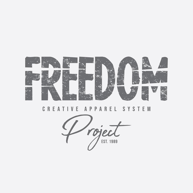 Projekt Graficzny Koszulki I Odzieży Freedom Typografia