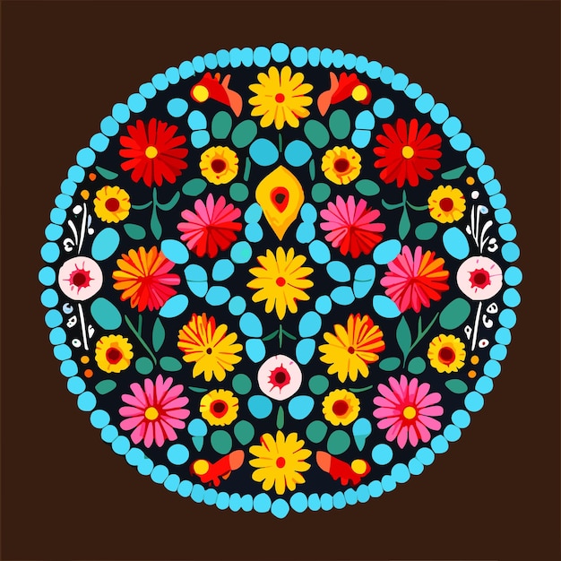 Plik wektorowy projekt haftu wektor kwiaty sztuki ludowej