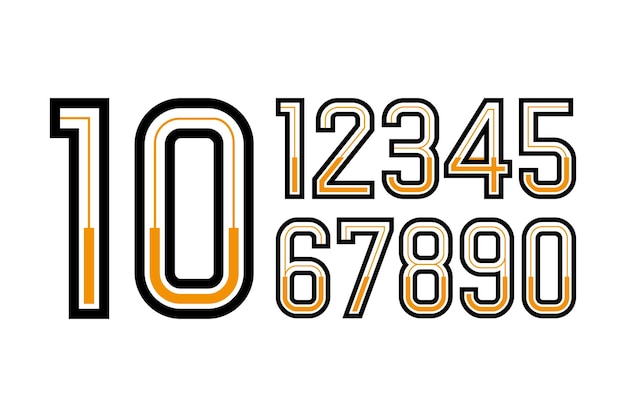 Projekt i typografia numerów na koszulce