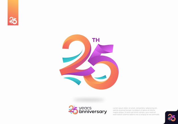 Plik wektorowy projekt ikony logo 25, 25 urodziny logo, rocznica 25