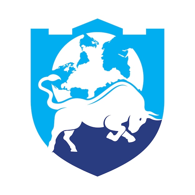 Projekt Ikony Logo Globe Bull Vector Word I Projekt Ikony Logo Bull Vector