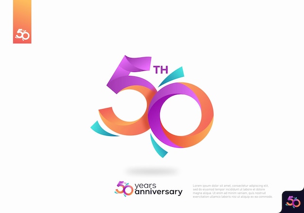 Projekt Ikony Logo Numer 50, Numer Logo 50. Urodziny, Rocznica 50