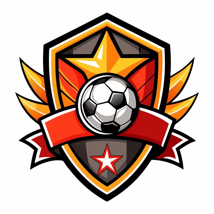 Projekt ikony logo piłki sportowej